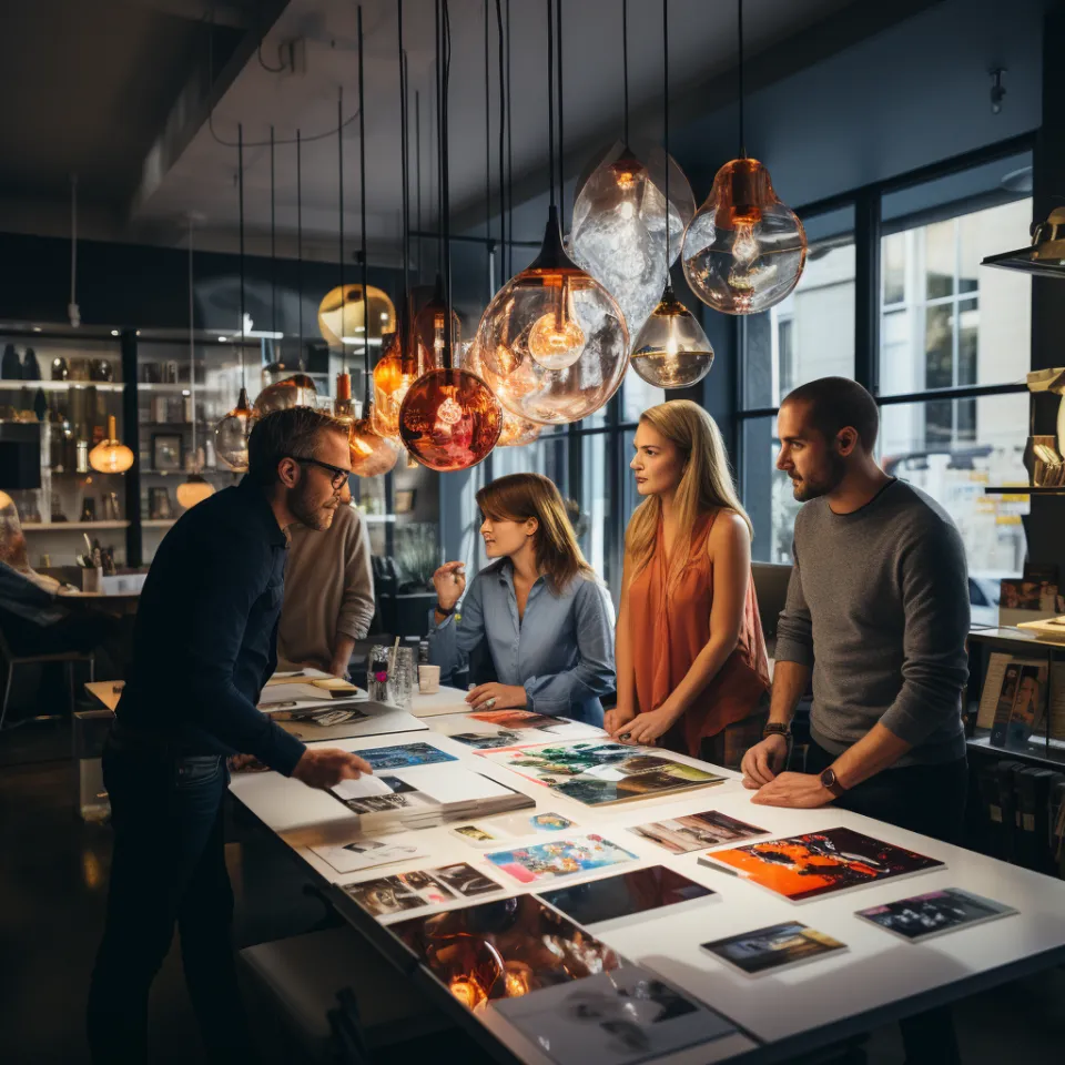 Equipa de consultores imobiliários trabalhando